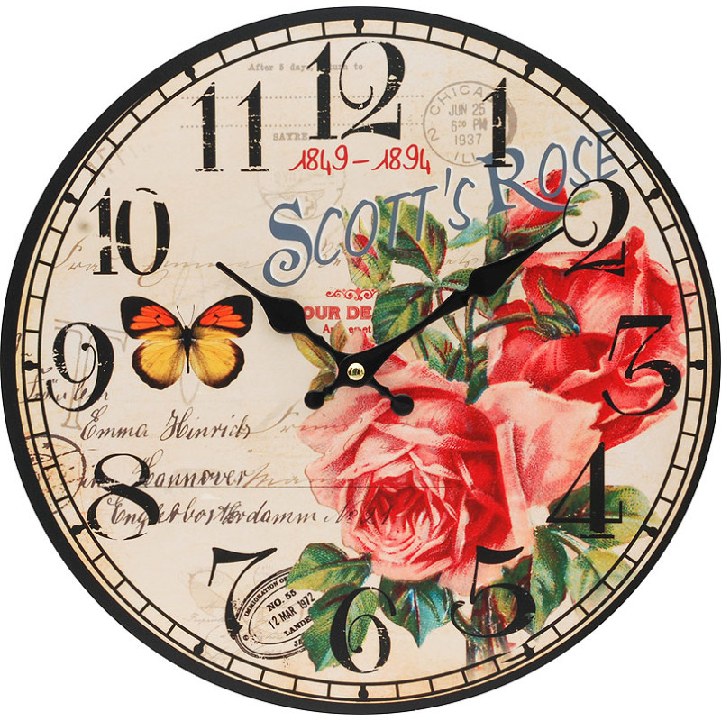 Часы настенные из стекла СО Силуэт с цветами - купить в интернет-магазине Novex