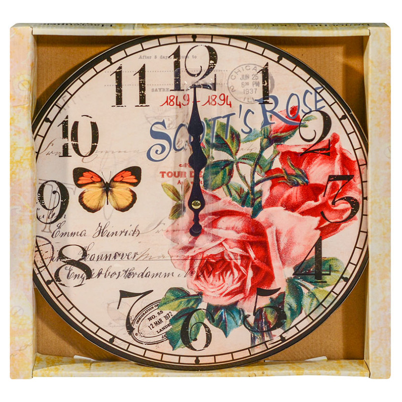 часы настенные со смолой и цветами